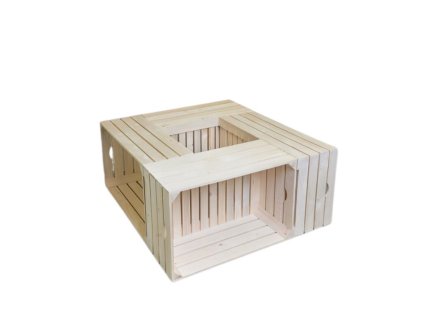 Couchtisch aus kleinen Holzkisten 84 x 39 x 84 cm