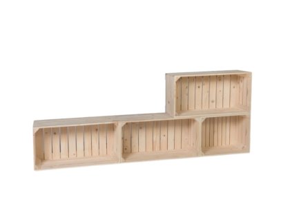 Holzkisten-Wohnwand 160 x 60 x 24 cm