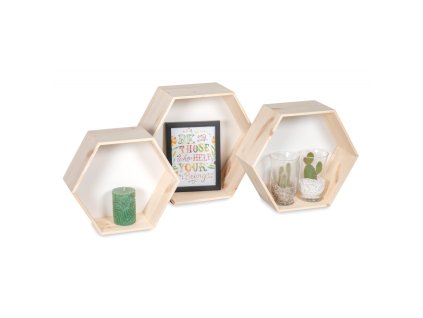 Holzregale – Wabe 3 Stück