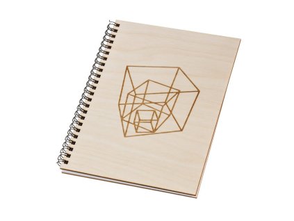 Notizbuch aus Holz A5 – Geometrie