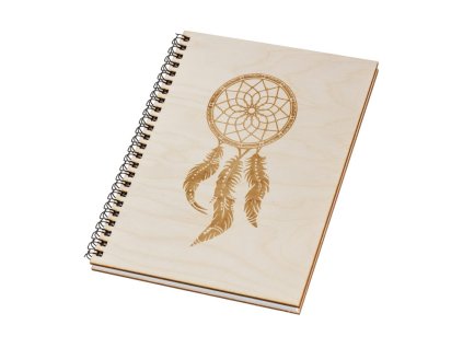 Notizbuch aus Holz A5 – Traumfänger