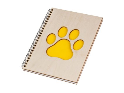 Notizbuch aus Holz A5 – Pfote