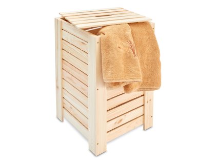 Wäschesammler aus Holz – natur