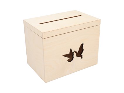Hölzerne Hochzeitskiste Tauben
