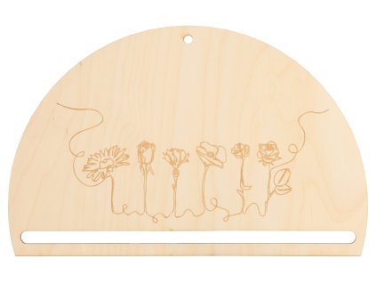 Holzausschnitt Halbkreis – Blumen