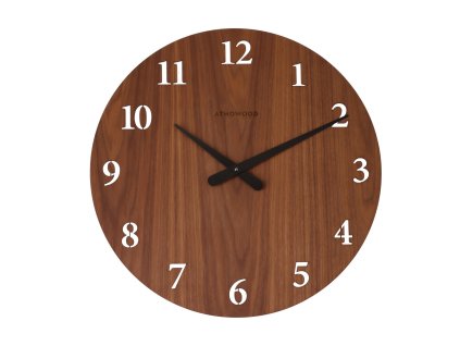 atmowood orechove numericke hodiny 50 cm cerne rucicky