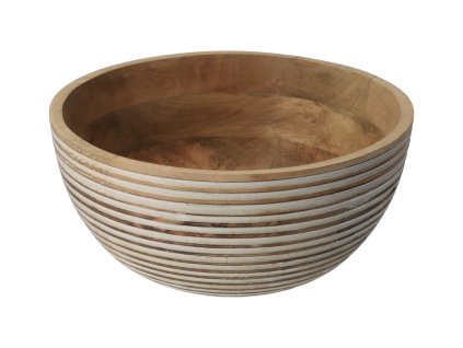 Schale aus Mangoholz mit weißen Streifen – 24 cm