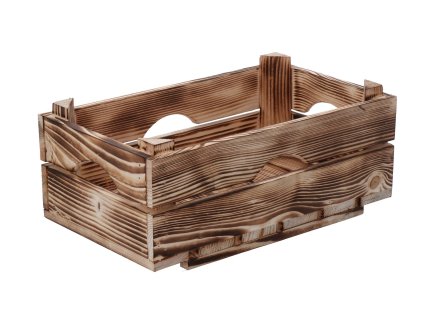 Holzkiste geflammt 34 x 20 x 14 cm