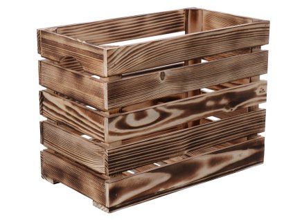 Holzkiste geflammt 40 x 22 x 30 cm