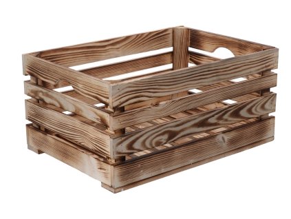 Holzkiste geflammt 46 x 32 x 22 cm