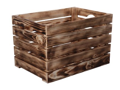 Holzkiste geflammt 46 x 32 x 30cm