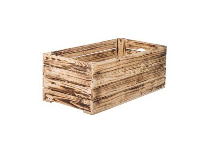 Holzkiste geflammt 60 x 30 x 24 cm