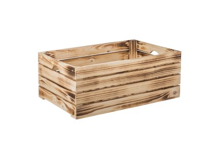 Holzkiste geflammt 60 x 39 x 24 cm