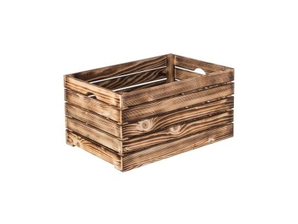 Holzkiste geflammt 60 x 39 x 30 cm