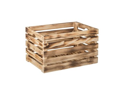 Holzkiste geflammt 60 x 39 x 35 cm