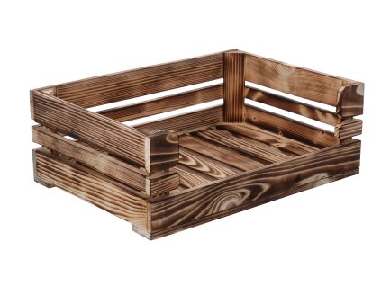 Holzkiste geflammt offen 42 x 30 x 15 cm