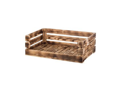 Holzkiste geflammt offen 60 x 39 x 20 cm