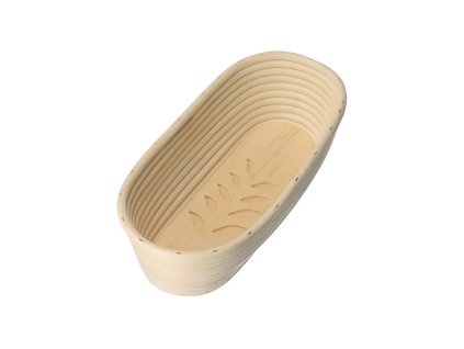 Ovaler Rattan-Brotkorb 32 x 15 x 9 cm – Blätter