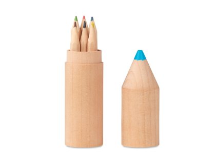 Buntstifte in Holzkiste