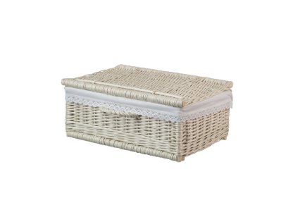 Korb-Schublade weiß mit Deckel