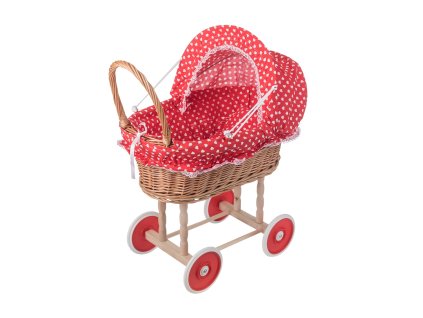 Rattan Puppenwagen mit Muster
