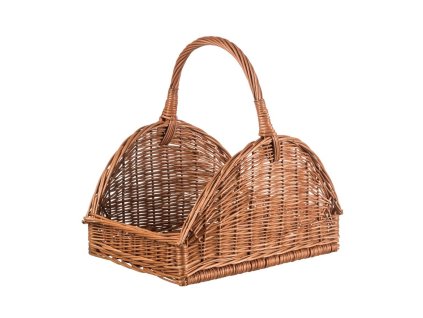 Weidenkorb für Holz abgerundet hell