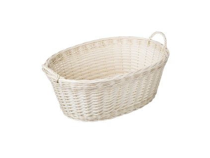 Wäschekorb aus Weide – weiß