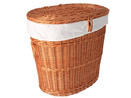 Wäschekorb aus Weide, gefüttert