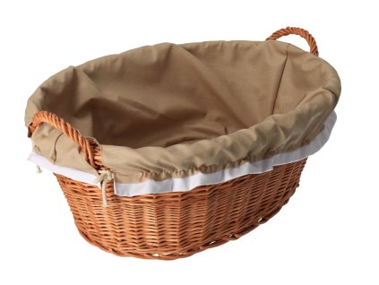 Wäschekorb aus Weide gefüttert – natur