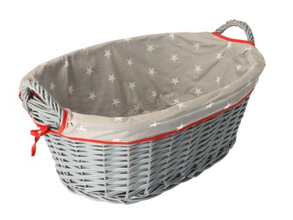 Wäschekorb aus Weide MIA I – grau