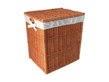Wäschekorb aus Weide mit Schleife