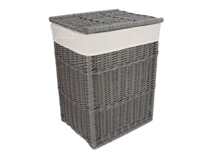 Wäschekorb aus Weide grau