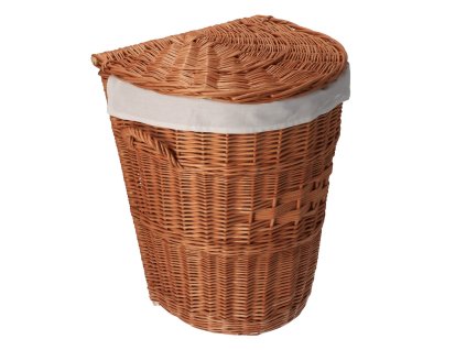 Wäschekorb aus Weide abgerundet, gefüttert