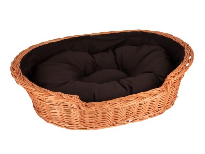 Hundebett aus Weide mit Kissen – medium