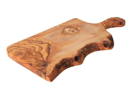 Rustikales Olivenholz-Schneidebrett mit Griff 30 cm