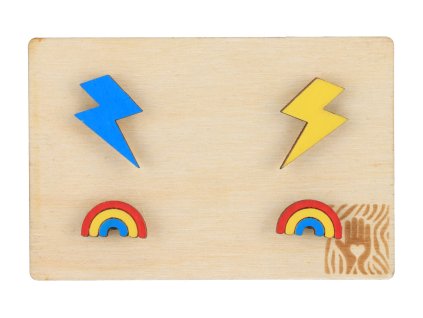 Set Ohrringe – Blitze und Regenbogen