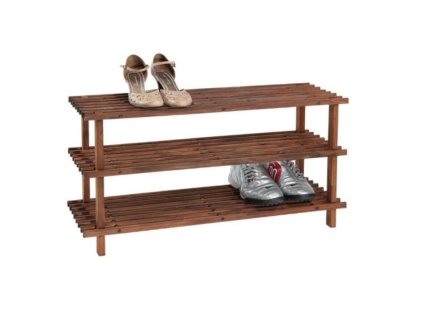 Dunkles dreistöckiges Schuhregal – 77 x 26 x 40 cm