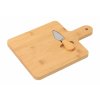 Bambus-Schneidebrett mit Griff und Messer