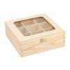 3477 3 drevena krabicka se sklem 9 prihradek