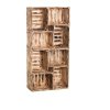 Bücherregal aus geflammten Holzkisten 140 x 70 x 24 cm