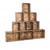 Bücherregal aus geflammten Holzkisten 180 x 160 x 24 cm