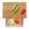 Schneidebrett aus Bambus mit Edelstahl-Auffangschale