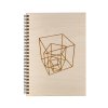 Notizbuch aus Holz A5 – Geometrie
