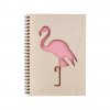 Notizbuch aus Holz A5 – Flamingo