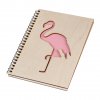 Notizbuch aus Holz A5 – Flamingo