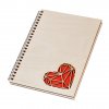 Notizbuch aus Holz A5 – Herz II