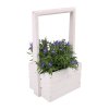 Kleiner Holzblumentopf mit Griff – weiß