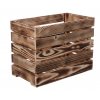 Holzkiste geflammt 40 x 22 x 30 cm