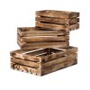 Geflammte Holzkisten Fichte II – 3er-Set