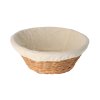 Rattan-Brotkorb rund mit Stoff